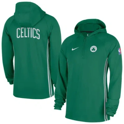 Nike Kelly Green Boston Celtics Authentic On Court Zone Quarter-zip Dri-fit Hoodie Jacket