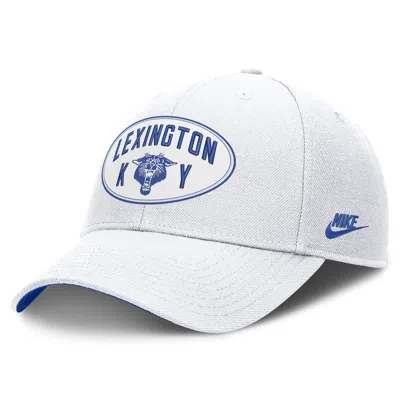 Nike Kentucky Legacy Letter & Location Rise  Unisex Dri-fit College A-frame Adjustable Hat In White