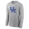 Nike Men's Heather Gray Kentucky Wildcats Primary Logo Long Sleeve T-shirt In Grey