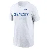 Nike Men's White Kentucky Wildcats Primetime Evergreen Wordmark T-shirt In White