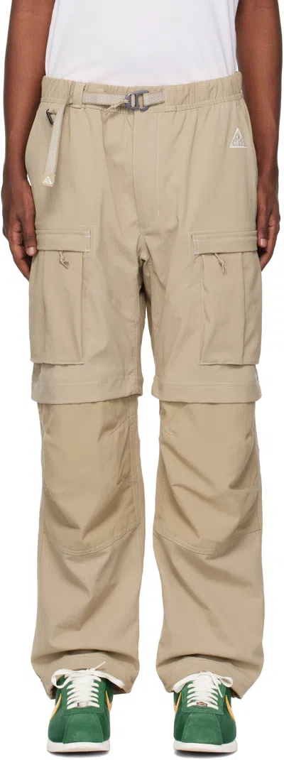 Nike Khaki Acg Smith Summit Cargo Pants In Khaki/lt Iron Ore/su