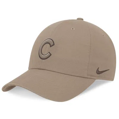 Nike Khaki Chicago Cubs Statement Club Adjustable Hat In Brown