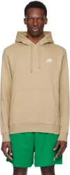 Nike Khaki Embroidered Hoodie In Khaki/khaki/white