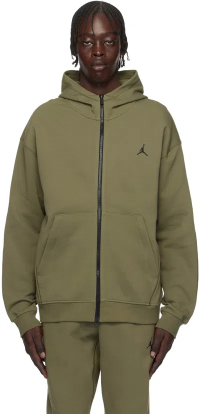 Nike Khaki Jordan Sport Hoop Fleece Hoodie In Medium Olive/black