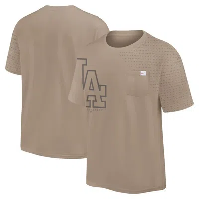 Nike Khaki Los Angeles Dodgers Statement Max90 Pocket T-shirt In Brown