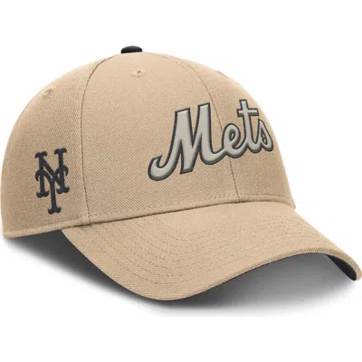 Nike Khaki New York Mets Rise Adjustable Hat In Brown