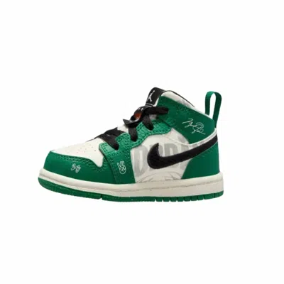 Nike Kid's Jordan 1 Mid Sneakers In Pine Green/sail-black In Multi