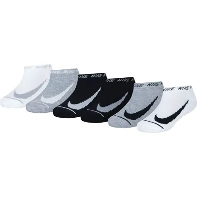 Nike Kid's Swoosh 6-pack No-show Socks In Dark Grey Heather
