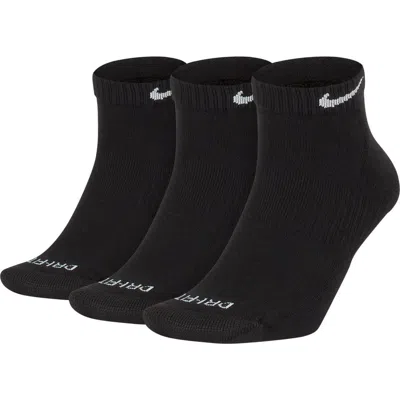 Nike Kids' 3-pack Cushioned Ankle Socks In Black