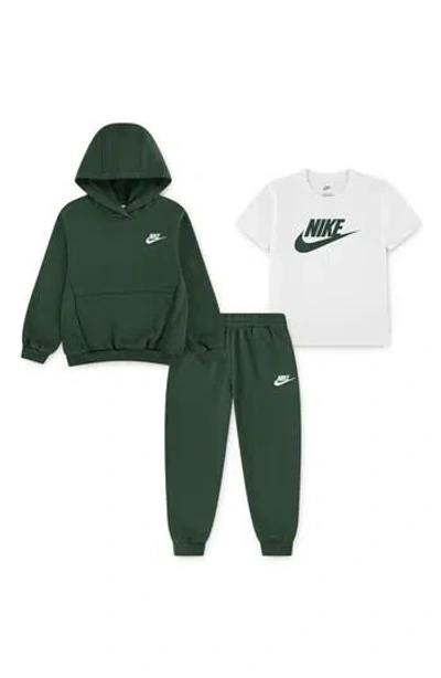 Nike Kids' 3-piece Hoodie, T-shirt & Joggers Set In Green