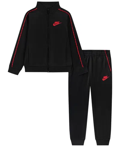 Nike Kids' 4-7 Dri-fit Lifestyle Full-zip Jacket And Joggers, 2-piece Set In Black