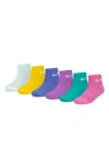Nike Kids' 6-pack Performance Quarter Socks In Jade Ice