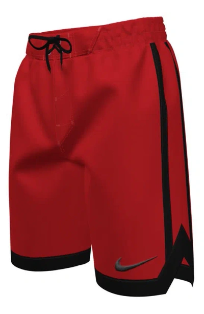 Nike Kids' 7" Volley Swim Trunks In University Red