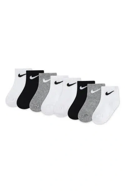 Nike Kids' 8-pack Quarter Crew Socks In Multi