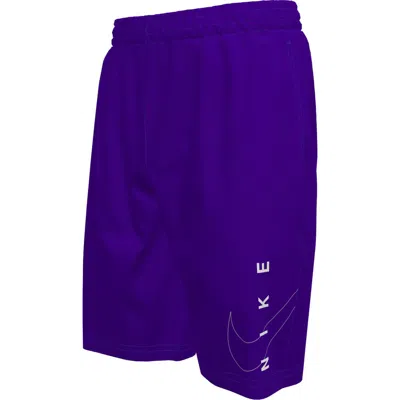 Nike Kids' 8" Volley Swim Trunks In Purple