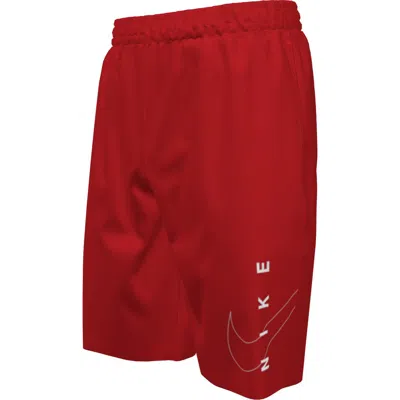 Nike Kids' 8" Volley Swim Trunks In University Red