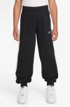 Nike Kids' Air Fleece Joggers In Black/white/white