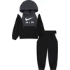 Nike Kids' Air Fleece Pullover Hoodie & Joggers Set In Black