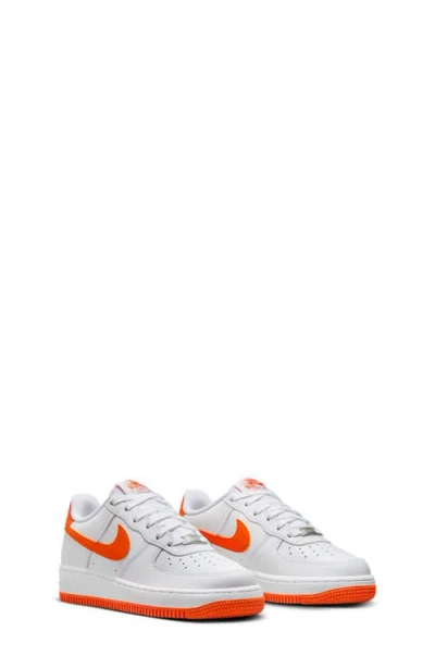 Nike Kids' Air Force 1 Sneaker In White/safety Orange