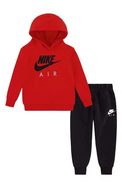 Nike Kids' Air Logo Pullover Hoodie & Joggers Set In Red