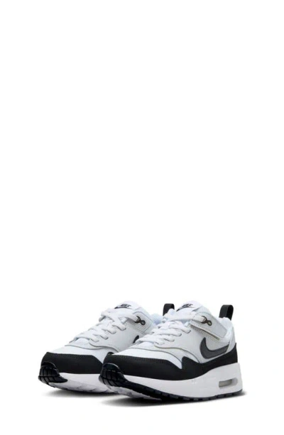 Nike Kids' Air Max 1 Easyon Trainer In White/ Black/ Pure Platinum