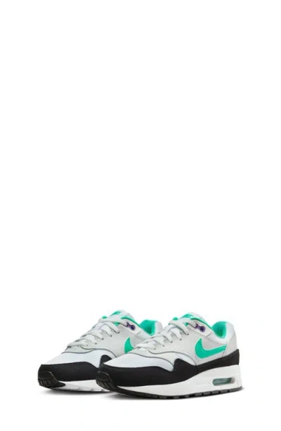 Nike Kids' Air Max 1 Sneaker In White/hyper Jade/platinum