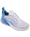 Nike Kids Air Max 270 Casual Sneakers From Finish Line In Platinum,fuchsia,blue