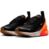 Nike Kids' Air Max 270 Sneaker In Black/total Orange/crimson