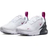 Nike Kids' Air Max 270 Sneaker In White/hot Fuchsia/anthracite