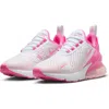 Nike Kids' Air Max 270 Sneaker In White/playful Pink/pink Foam
