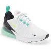 Nike Kids' Air Max 270 Sneaker In White/volt/black