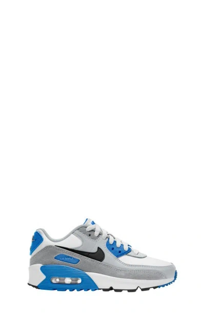 Nike Kids' Air Max 90 Sneaker In White/black/photo Blue/pure Platinum