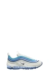 Nike Kids Blue & White Air Max 97 Big Kids Sneakers In White/ Black/ Court Blue