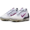 Nike Kids' Air Vapormax 2021 Fk Sneaker In White/dark Raisin/grey