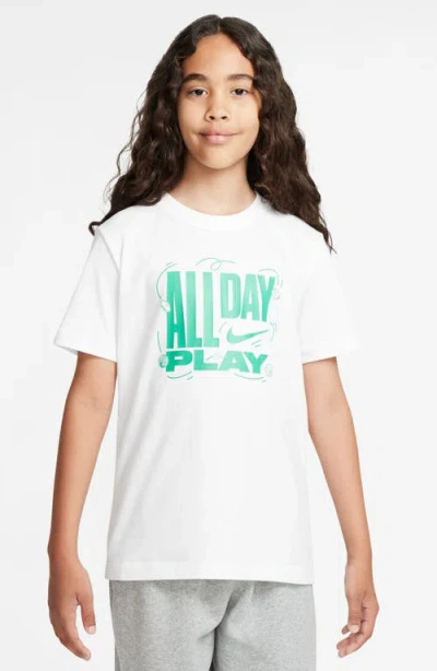 Nike Kids' All Day Play Graphic T-shirt In White