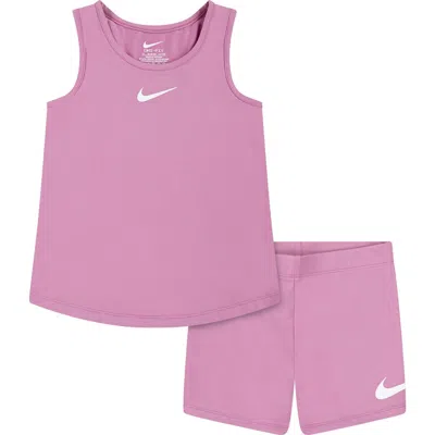 Nike Kids' All Day Play Tank & Bike Shorts Set In Purple