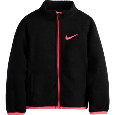 Nike Kids' Arctic High Pile Fleece Jacket In Black
