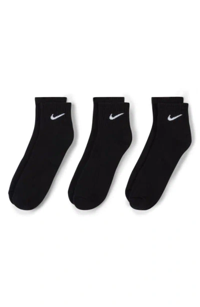Nike Kids' Assorted 3-pack Dri-fit Everyday Cushioned Ankle Socks In Black/ White