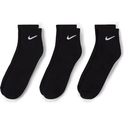 Nike Kids' Assorted 3-pack Dri-fit Everyday Cushioned Ankle Socks In Black/white