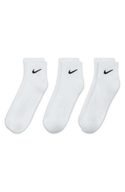 Nike Kids' Assorted 3-pack Dri-fit Everyday Cushioned Ankle Socks In White/ Black