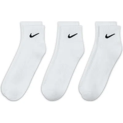 Nike Kids' Assorted 3-pack Dri-fit Everyday Cushioned Ankle Socks In White/black