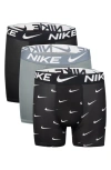 Nike Kids' Assorted 3-pack Micro Essentials Boxer Briefs In Grey/ Black