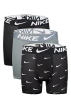 Nike Boys' 3 Pack Essential Boxer Briefs - Little Kid, Big Kid In Grey/black