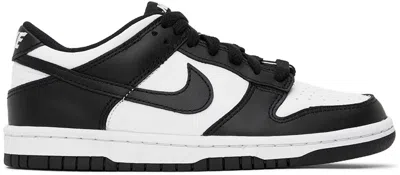 Nike Kids White & Black Dunk Low Little Kids Sneakers In White/black/white