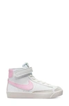 Nike Kids' Blazer Mid '77 High Top Sneaker In White/ Pink/ Coconut Milk