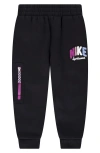 Nike Kids' Bouclé Trim Graphic Joggers In Black
