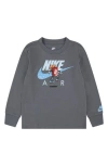 Nike Kids' Boxy Air Long Sleeve Graphic T-shirt In Gray