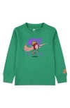 Nike Kids' Boxy Air Long Sleeve Graphic T-shirt In Green