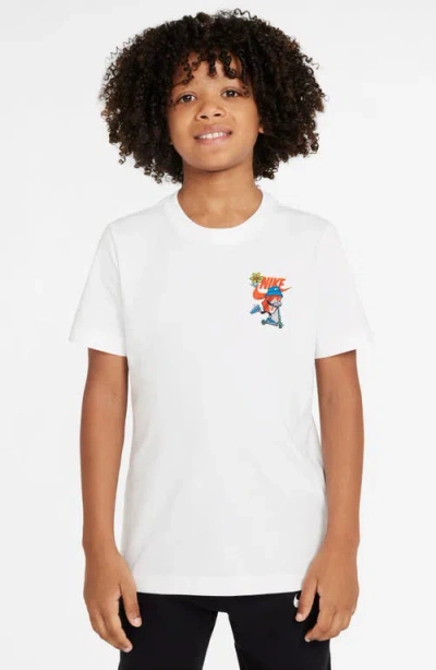 Nike Kids' Boxy Scooter Graphic T-shirt In White