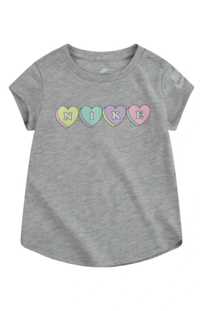 Nike Babies'  Kids' Candy Heart Graphic T-shirt In Grey Heather